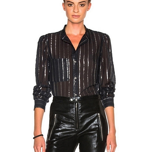 Isabel Marant Tops - Isabel Marant Samson Lurex Stripe Button Up Shirt